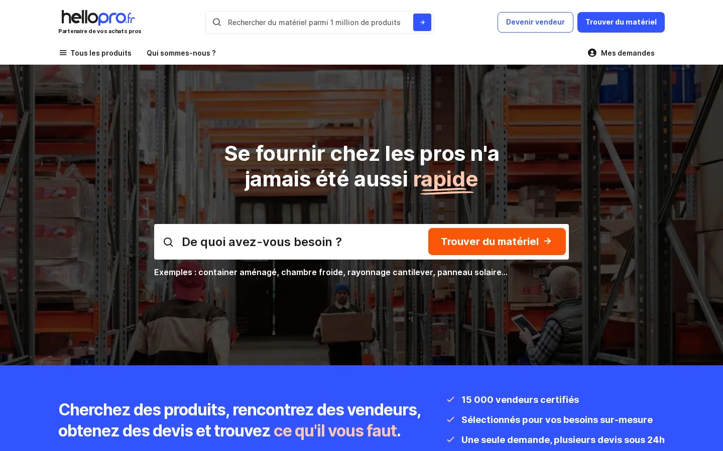 Page d'accueil de hellopro.fr