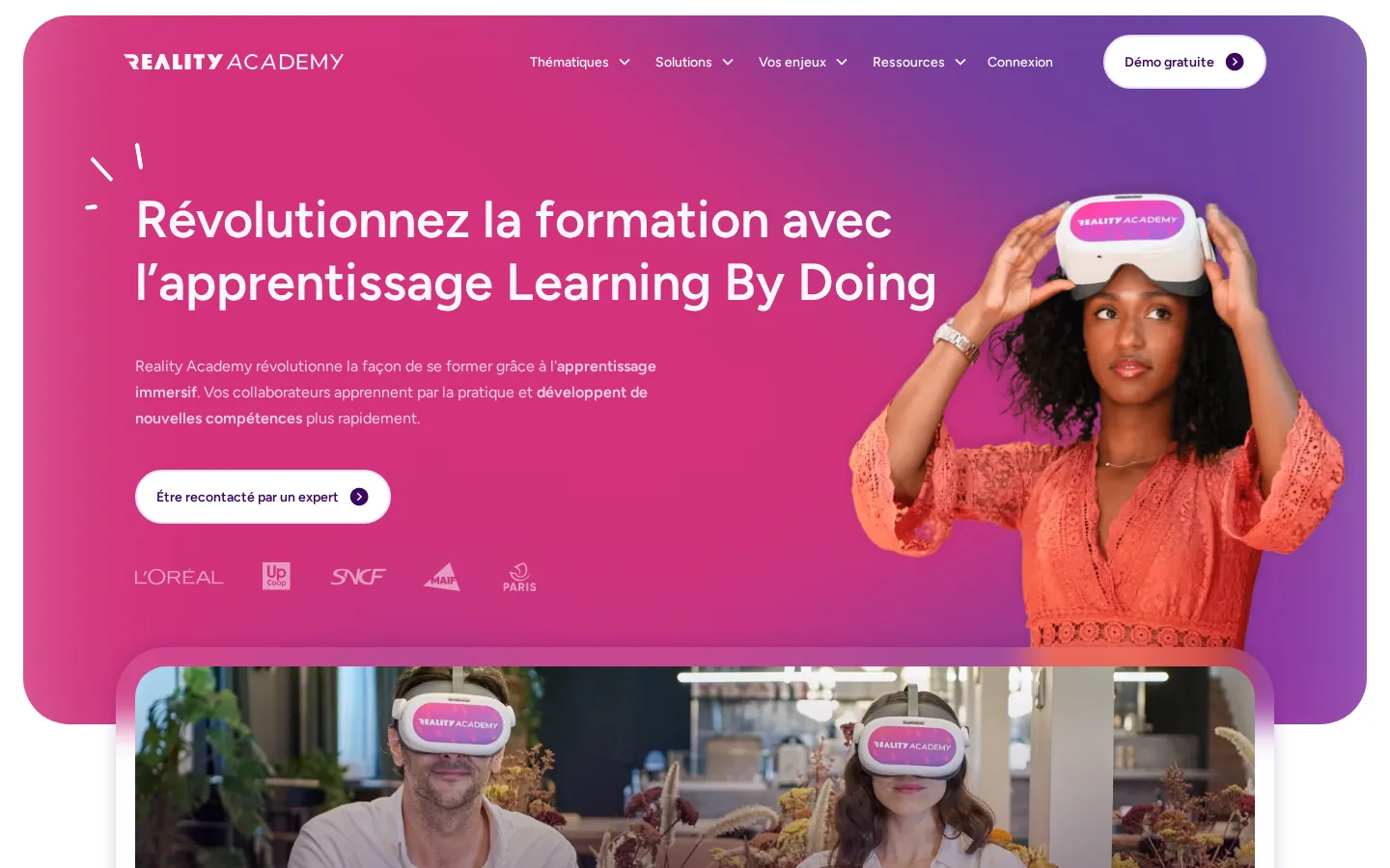 Page d'accueil de reality-academy.fr